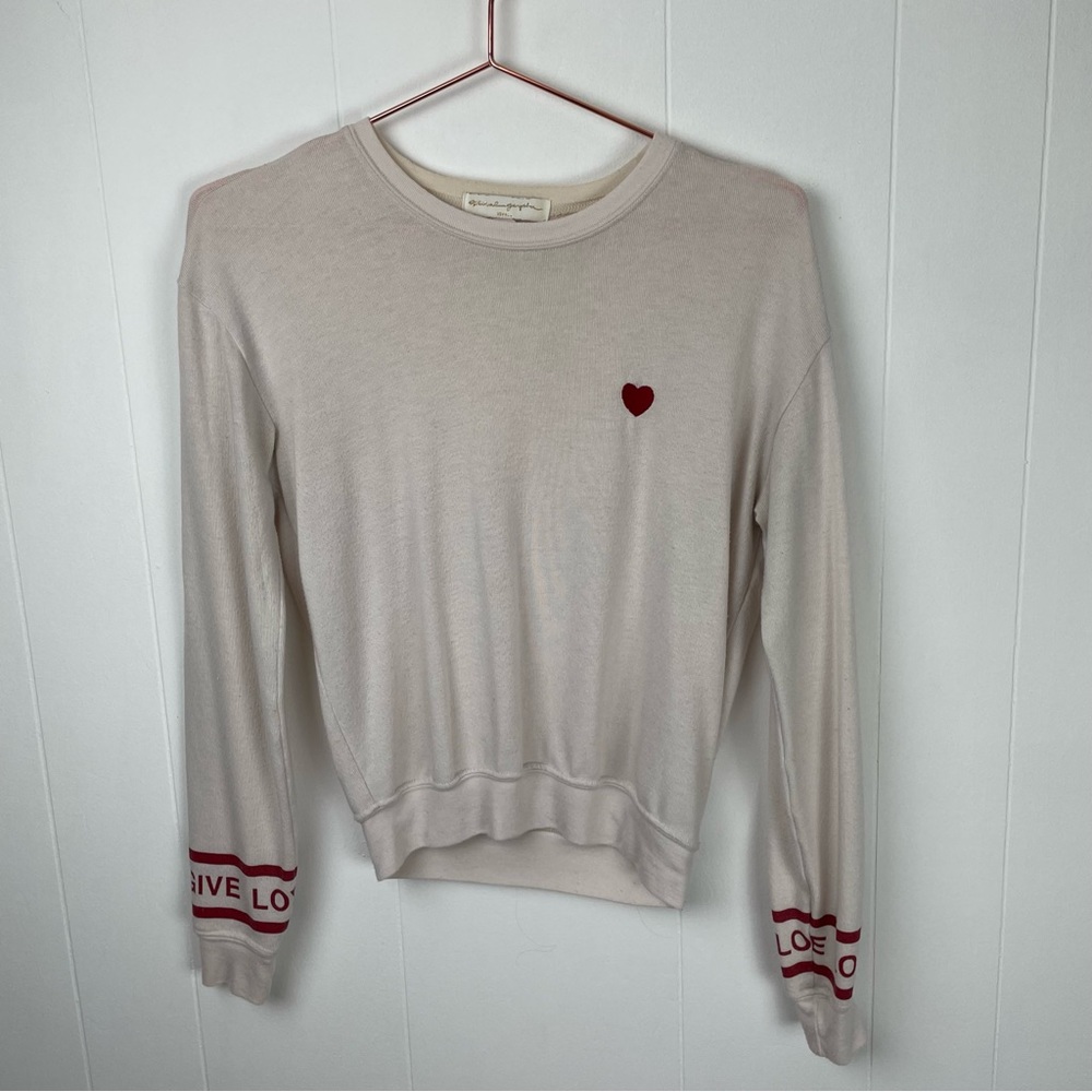 spiritual gangster Love Heart Embroidery Long Sleeve Sweatshirt